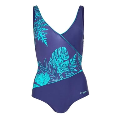 Zoggs - Badeanzug für Damen, Wickelfront (Blau)