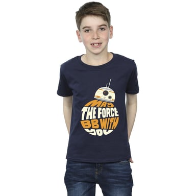 Star Wars - "May The Force" T-Shirt für Jungen (Marineblau)