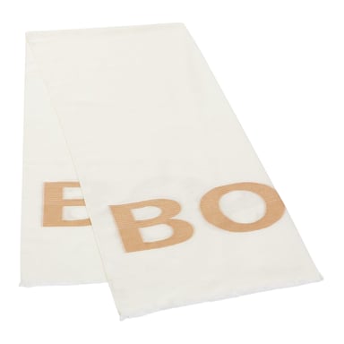 Boss - Schal für Herren/Damen Unisex, Logo (Weiß)
