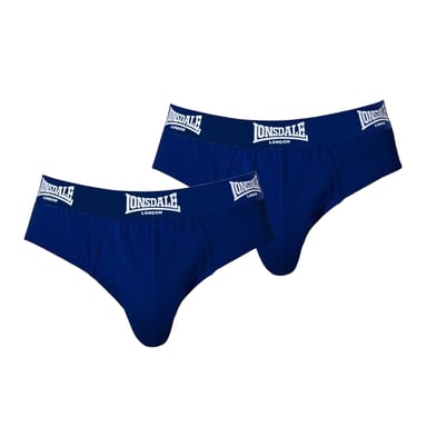 Lonsdale - Slips für Herren, Kontrastfarbener Bund (2er-Pack) (Marine)
