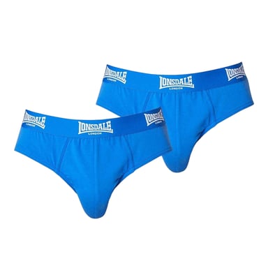 Lonsdale - Slips für Herren, Kontrastfarbener Bund (2er-Pack) (Blau)