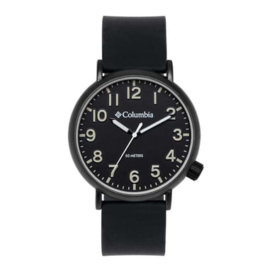 Columbia - "Trailbanks" Analoge Armbanduhr für Herren, Silikon (Schwarz)