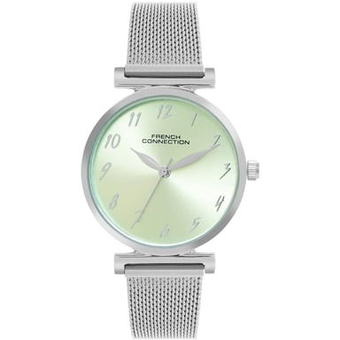 French Connection - Analoge Armbanduhr für Damen, Netz Riemen, Alltag (Seegrün)