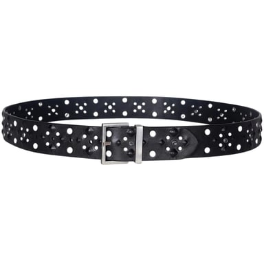 AllSaints - Gürtel, Mit Stollen, Leder (Schwarz)