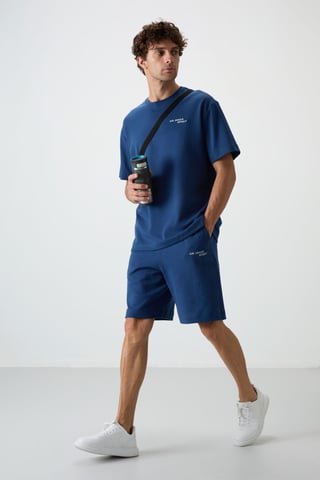 Oversized T-Shirt mit kurzen Ärmeln und Shorts-Set