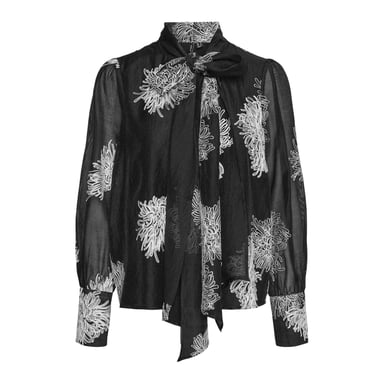 Vero Moda - "Dula" Bluse für Damen, Regulär, Puffärmel (Schwarz/Weiß)