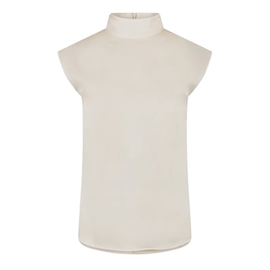 Boss - "Bidriz" Bluse für Damen, Stehkragen (Weiß)