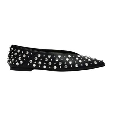 Steve Madden - "Venecia" Neuheit Pumps für Damen, Leder, Mandel Zeh, Flach (Schwarz)