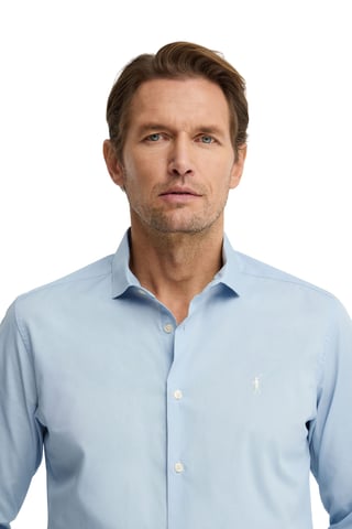 Hemd hellblau im Slim Fit mit Rigby Go Logo