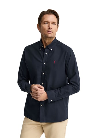 Oxford-Hemd marineblau im Regular Fit mit Rigby Go Logo