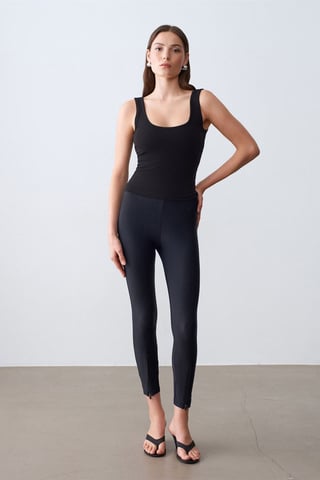 Slim Fit Ärmellose Jersey Cami Bluse