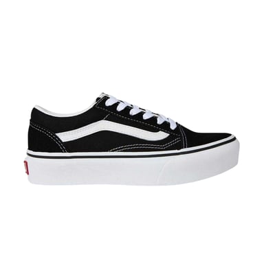 Vans - "Old Skool" Seitenstreifen Sneaker für Kinder, Plattform-Absatz (Schwarz/Weiß)