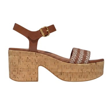 FitFlop - "Eloise" Sandalen für Damen, Leder, Plattform-Absatz (Hellbraun)