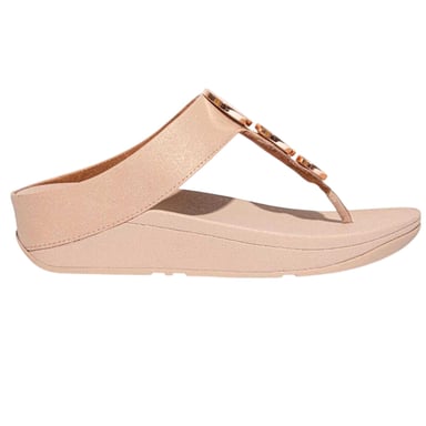 FitFlop - Heiligenschein Sandalen für Damen, Zehentrenner, Keilabsatz (Beige)