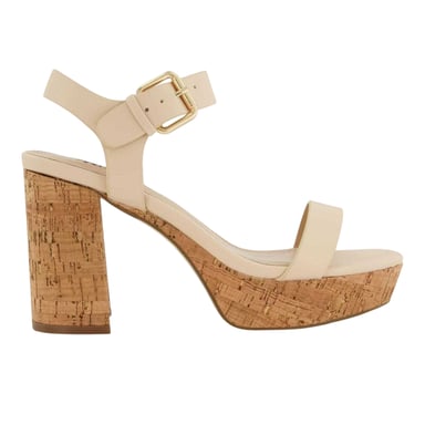 Dune London - "Jarell" Sandalen für Damen, Leder, Plattform Blockabsatz (Ecru)