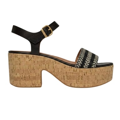 FitFlop - "Eloise" Sandalen für Damen, Leder, Plattform-Absatz (Schwarz)