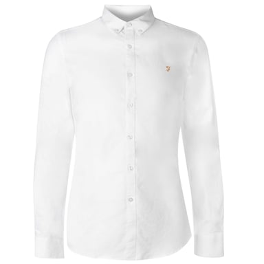 Farah - Button-Down-Hemd für Herren, Oxford-Stil, Langärmlig (Weiß)