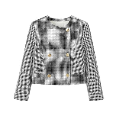AX Paris - Jacke für Damen, Zweireihig, Maßgeschneidert (Schwarz/Weiß)