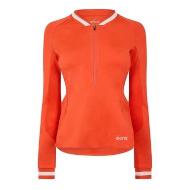 Skins - Base Layer Oberteil für Damen, mit kurzem Reißverschluss (Rot)