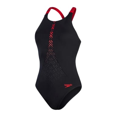 Speedo - Badeanzug für Damen (Schwarz/Rot)