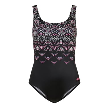 Zoggs - "Electric" Badeanzug für Damen, Tiefer Rückenausschnitt (Schwarz)