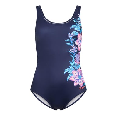 Zoggs - Badeanzug für Damen, Tiefer Rückenausschnitt, Schwimmen (Blau)