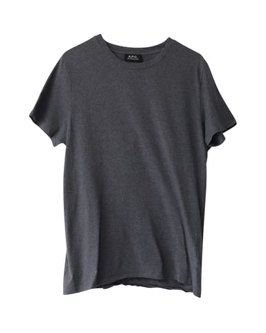 A.P.C. T-Shirt mit kurzer Ärmeln und Rundhalsausschnitt aus grauer Baumwolle