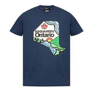 DSquared2 - "Ontario" T-Shirt für Herren/Damen Unisex (Dunkles Marineblau)