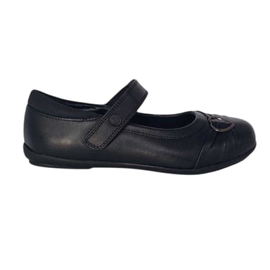 Pretty Green - "Loreto" Schul-Uniform-Schuhe für Mädchen, Leder, gepolstert, Flach (Schwarz)