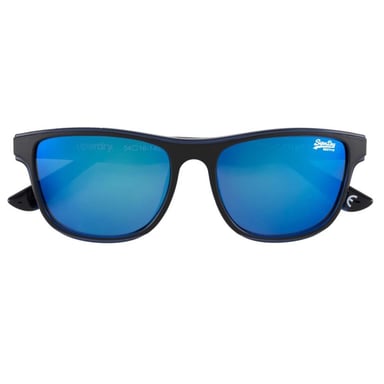 Superdry SDS Rockstep 112 Sonnenbrille in Schwarz-Blau mit verspiegelten Gläsern