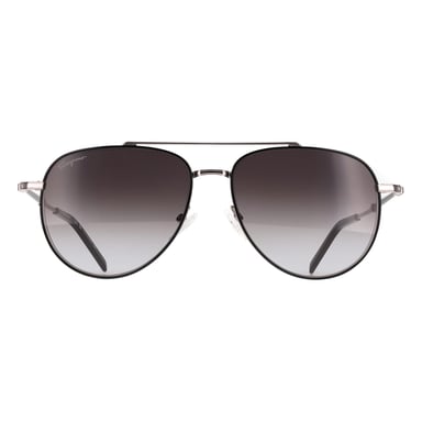 Salvatore Ferragamo SF226S 086 Sonnenbrille in Schwarz mit hellem Ruthenium-Grau-Farbverlauf