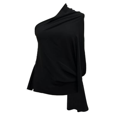 Rick Owens One-Shoulder-Bluse aus schwarzem Acetat