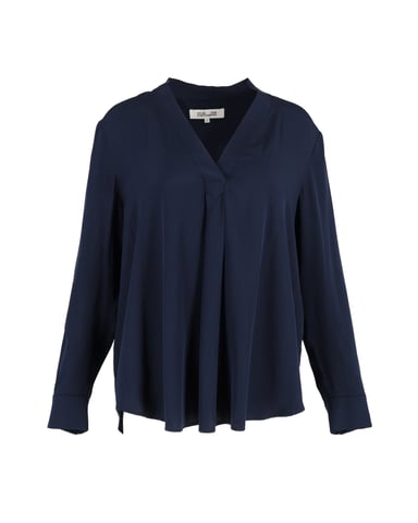 Diane von Furstenberg Sanorah Plisseebluse aus marineblauer Seide
