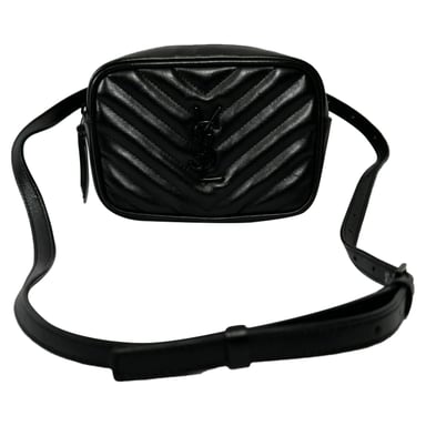 Saint Laurent Lou Gürteltasche aus schwarzem Kalbsleder
