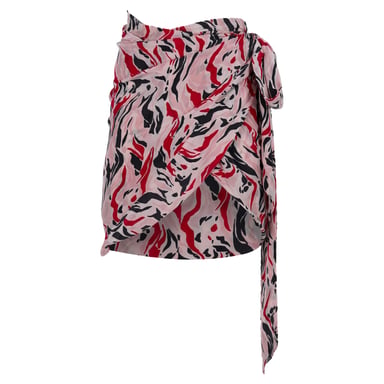 Isabel Marant Wickelrock mit Print aus rosa Seide