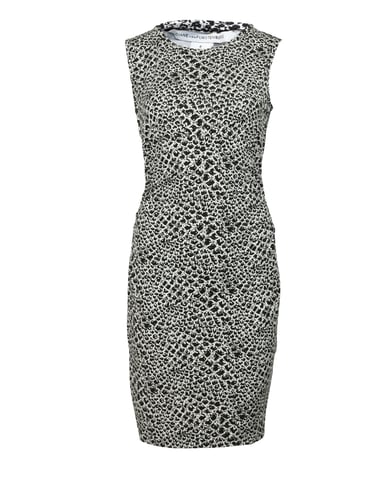 Diane von Furstenberg figurbetontes Kleid mit Schlangenmuster aus schwarzer Viskose