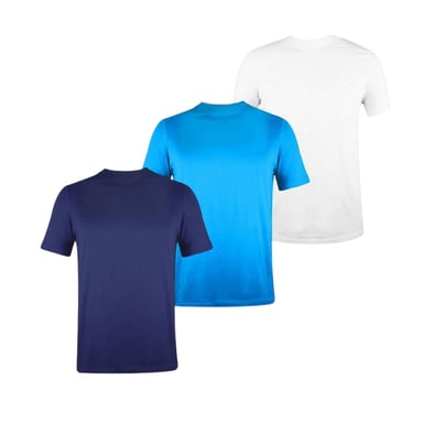 Donnay - T-Shirt für Herren, Rundhalsausschnitt (3er-Pack) (Weiß/Blau/Marine)