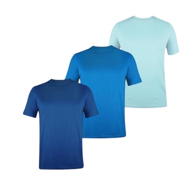 Donnay - T-Shirt für Herren, Rundhalsausschnitt (3er-Pack) (Blaugrün /Türkis/Dunkelblau)