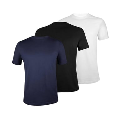 Donnay - T-Shirt für Herren, Rundhalsausschnitt (3er-Pack) (Weiß/Schwarz/Marine)