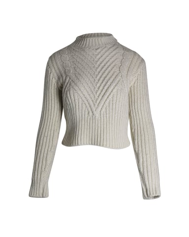 Sandro Paris Zalina Rollkragenpullover aus cremefarbener Wolle