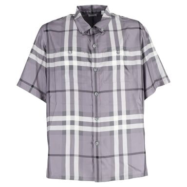 Burberry Bethnal Karohemd aus grauser Seide