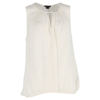 Ärmellose Bluse von Theory aus elfenbeinfarbener Seide