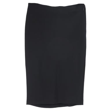 Givenchy Asymmetric Draped Knee Skirt in Black Polyester