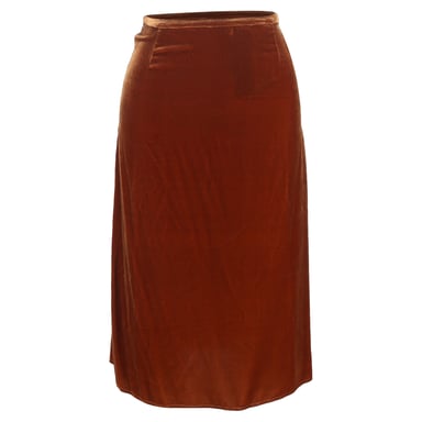 Joseph High-Waist-Rock aus braunem Samt