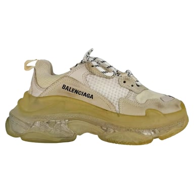 Balenciaga Triple S Clear Sole Sneakers aus weißem Polyester