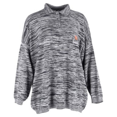 Loewe Melange Polo-Pullover aus grauer Baumwolle