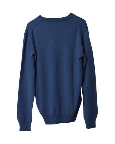 Dolce & Gabbana V-Ausschnitt Pullover aus blauer Kaschmirwolle