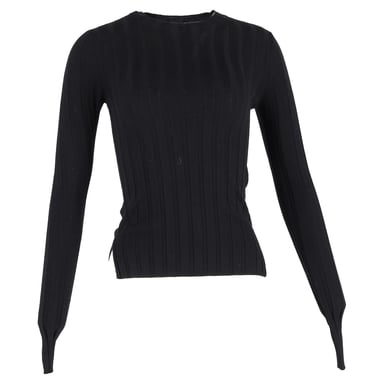 Acne Studios Rippstrickpullover aus schwarzer Wolle