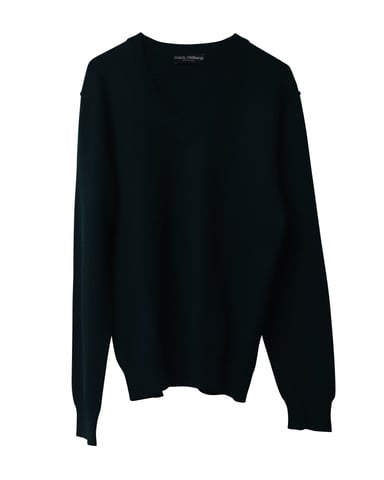 Dolce & Gabbana V-Ausschnitt-Pullover aus grünem Kaschmir