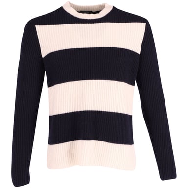 Joseph-Streifenpullover aus marineblauer Baumwolle